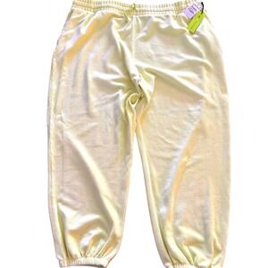 BP Wildfang Womens Joggers Pants 3X Yellow Corduroy Ribbed Relaxed Loungewear